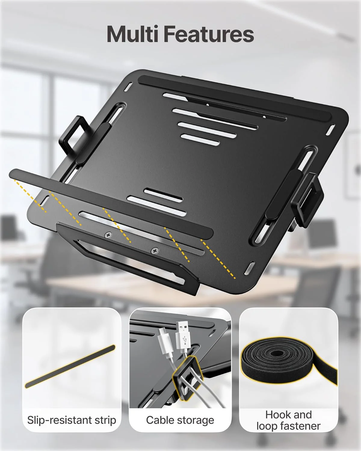 Adjustable Laptop Tray for Monitor Arm & Stand | MA1000BK-LT - Image 3