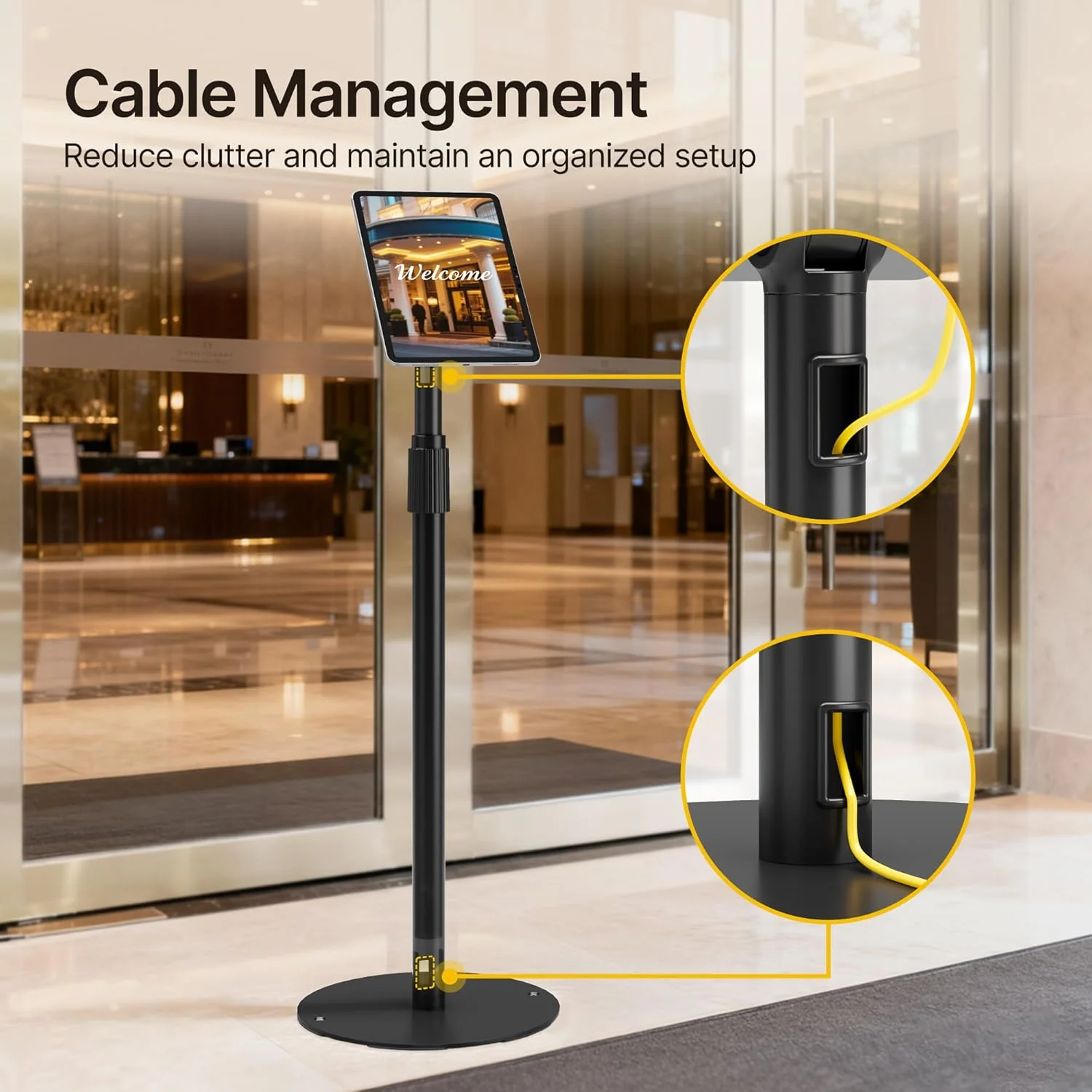 Anti-Theft Tablet Floor Stand | HW1291FBK - Image 6