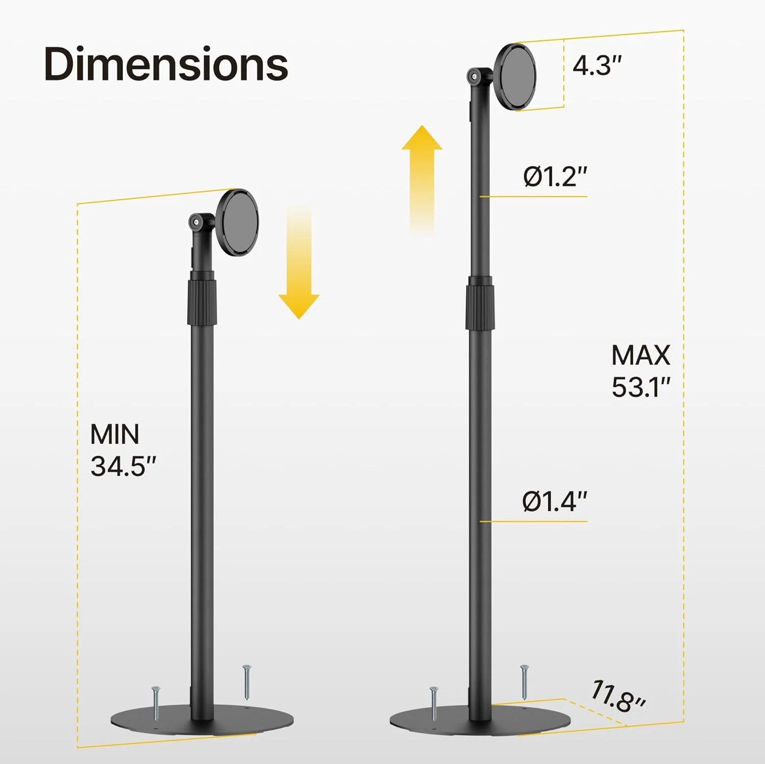 Anti-Theft Tablet Floor Stand | HW1291FBK - Image 8