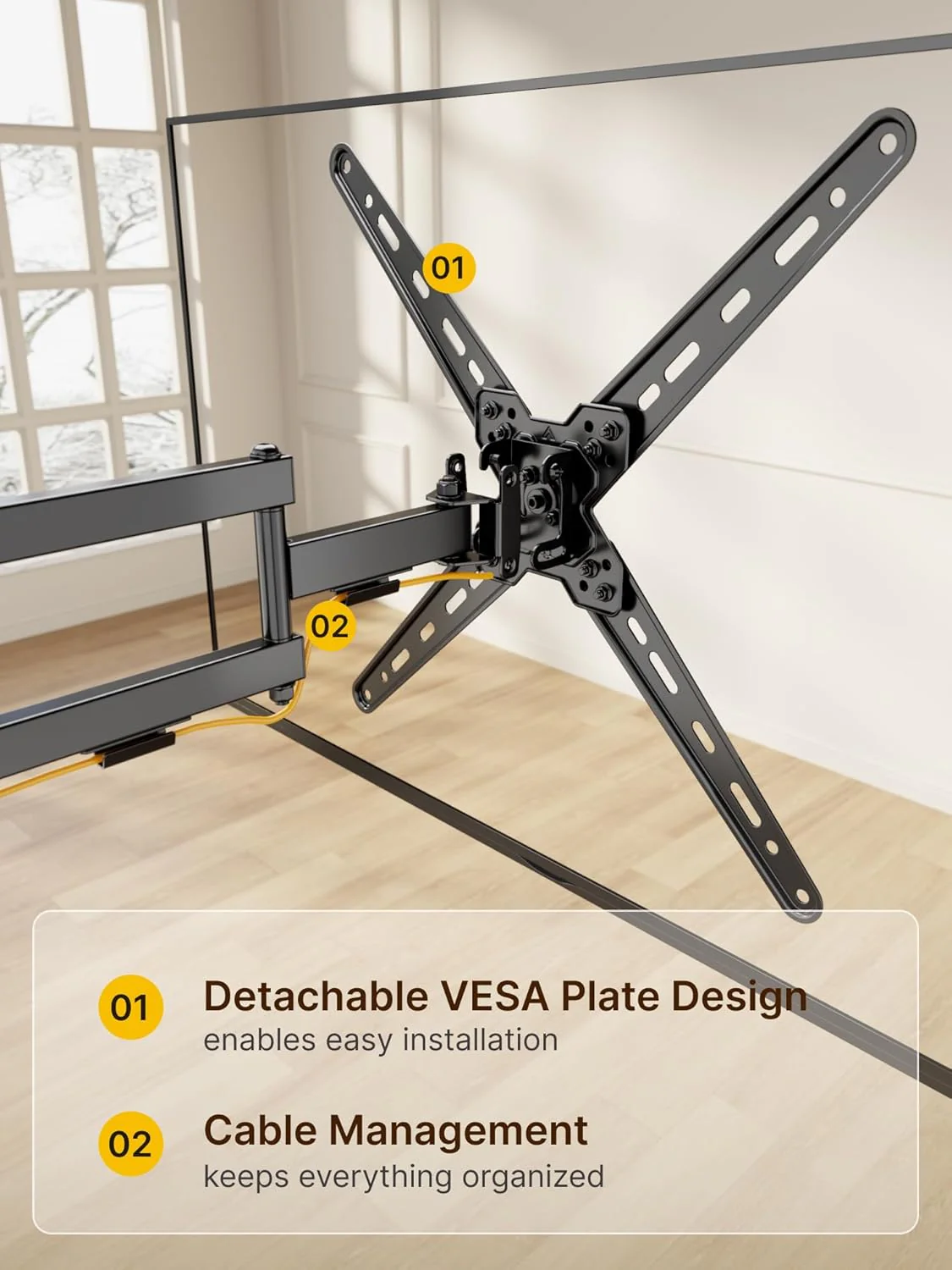 Full Motion TV Wall Mount for 13"-55" TVs | HW1240BK - Image 4