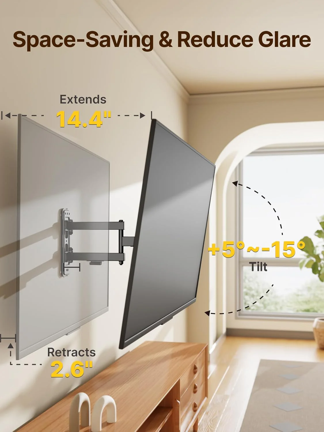 Full Motion TV Wall Mount for 13"-55" TVs | HW1240BK - Image 6