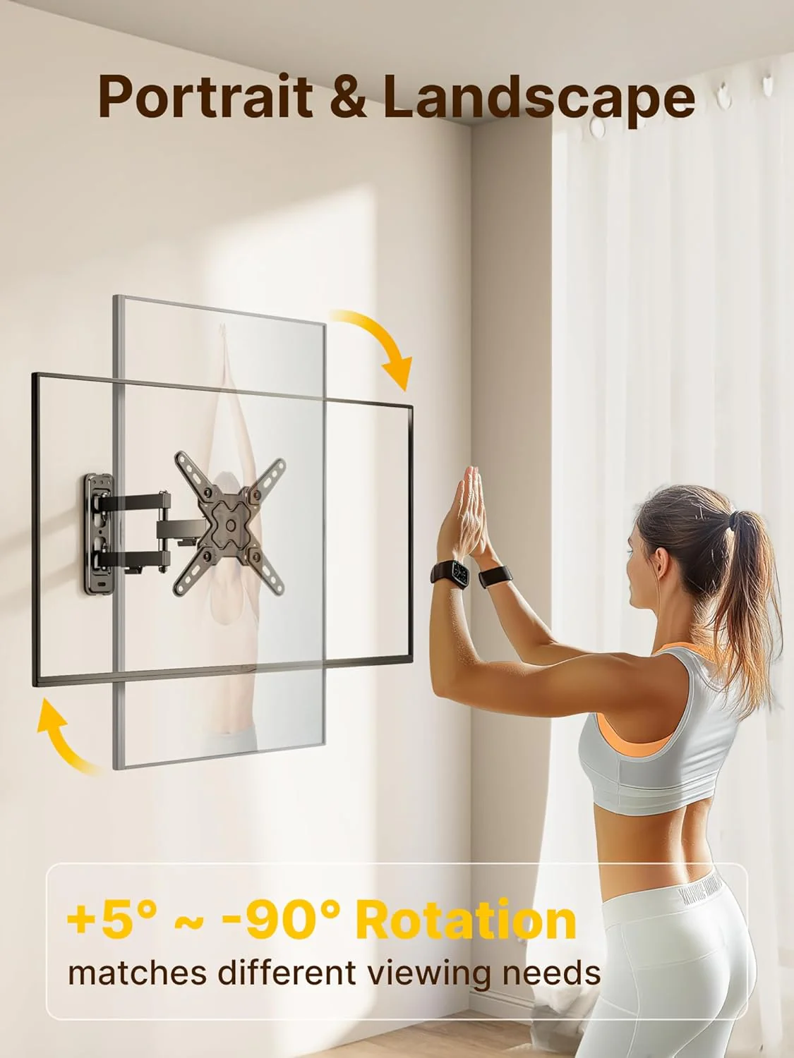 Full Motion TV Wall Mount for 13“-43” TVs |  HW1239BK - Image 3