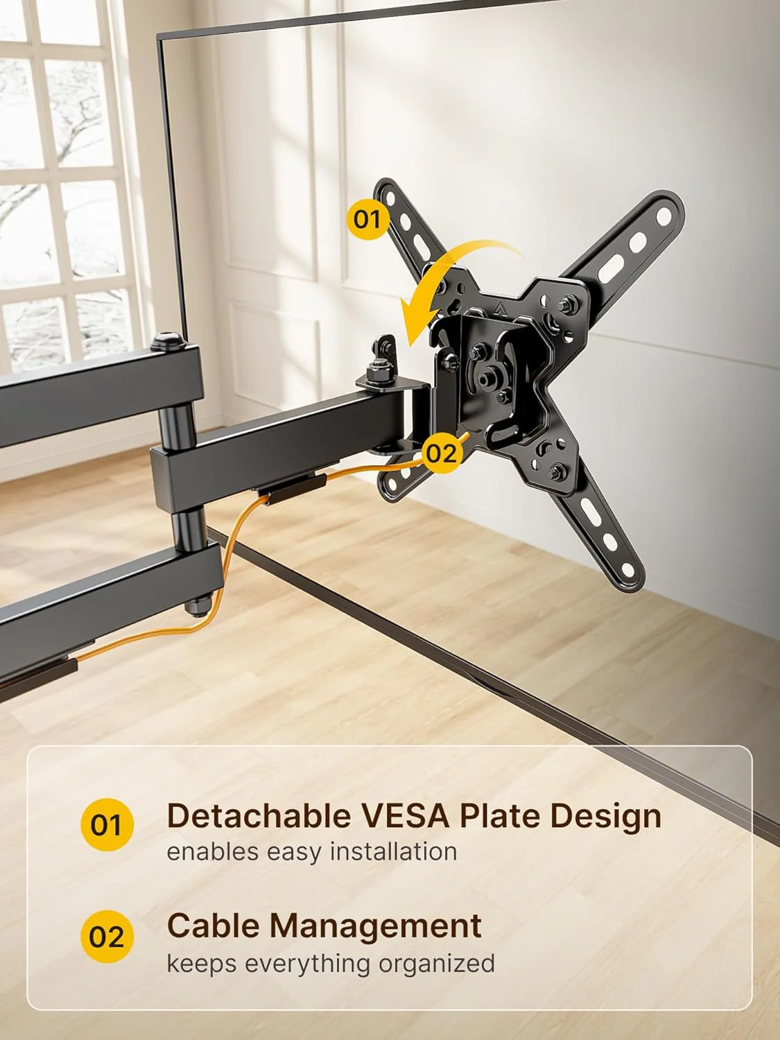 Full Motion TV Wall Mount for 13“-43” TVs |  HW1239BK - Image 4