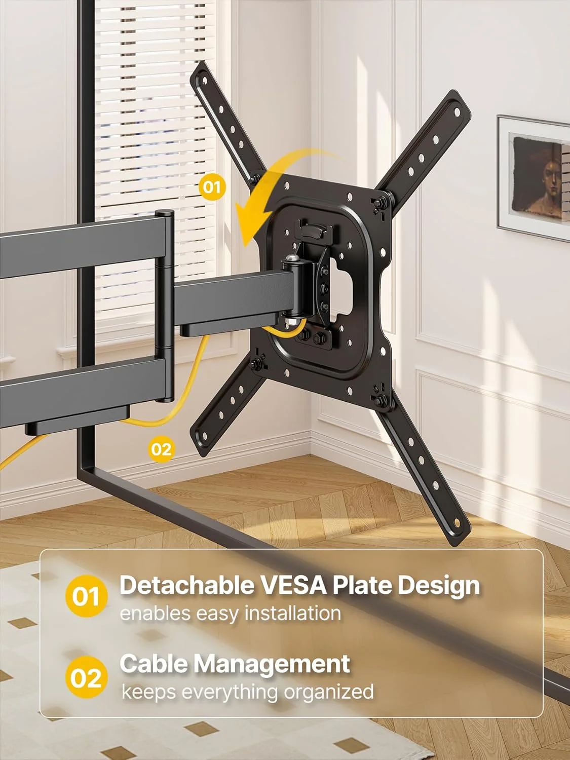 Full Motion TV Wall Mount for 23"–65" TVs | HW1241BK - Image 4