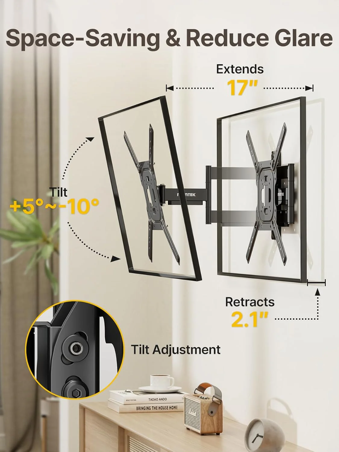 Full Motion TV Wall Mount for 23"–65" TVs | HW1241BK - Image 6