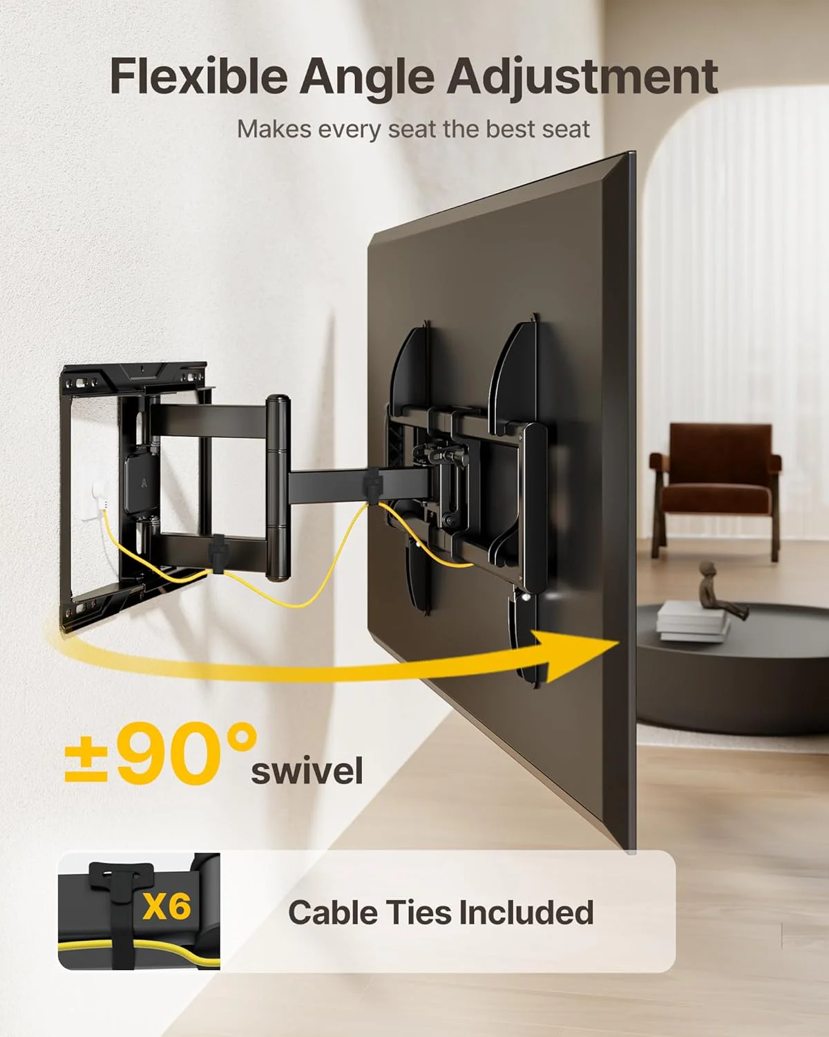Full Motion TV Wall Mount for 37"-84" TVs | HW1272BK - Image 5