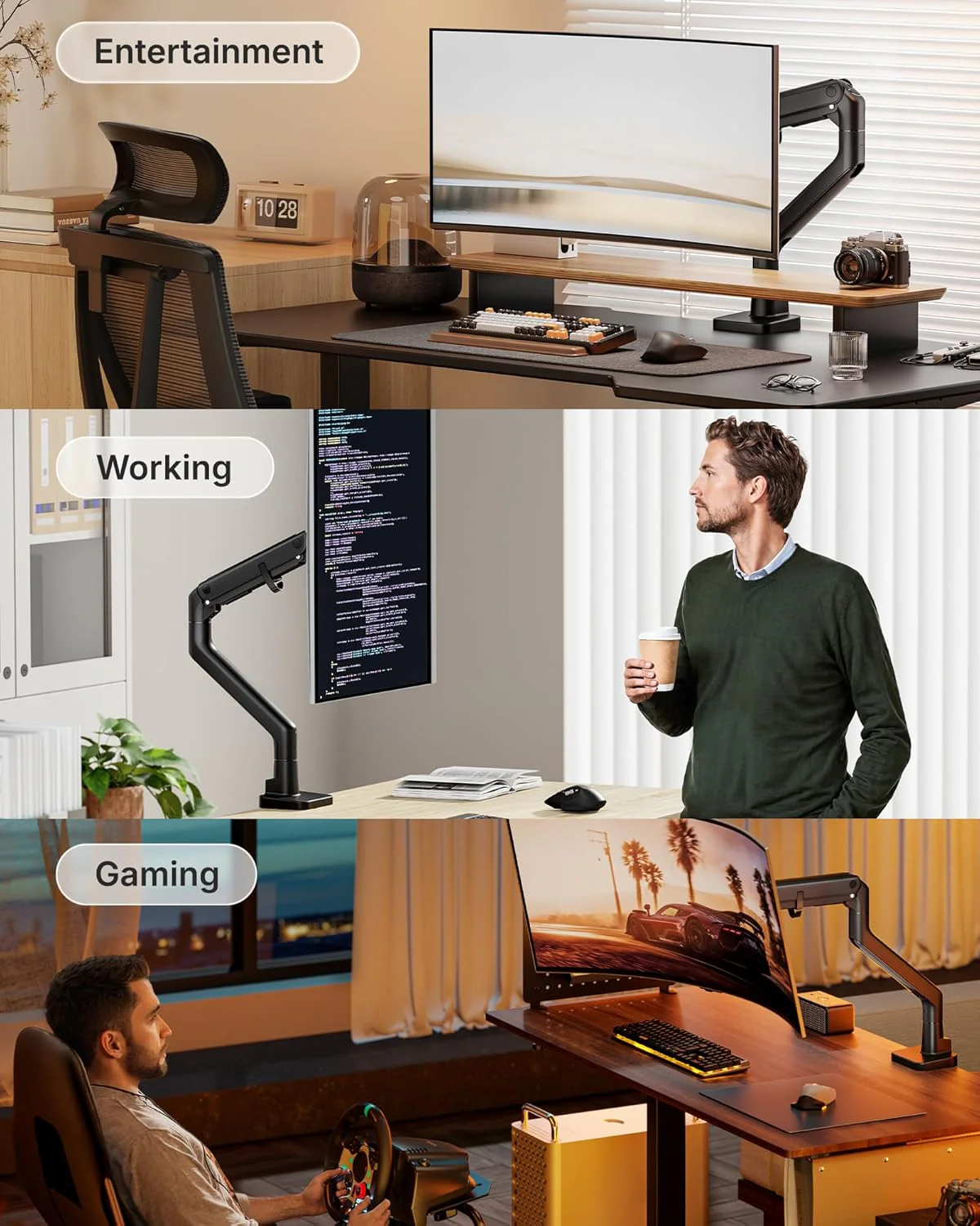 Heavy-Duty Monitor Arm for 17-57" Screens | MA1001BK - Image 7