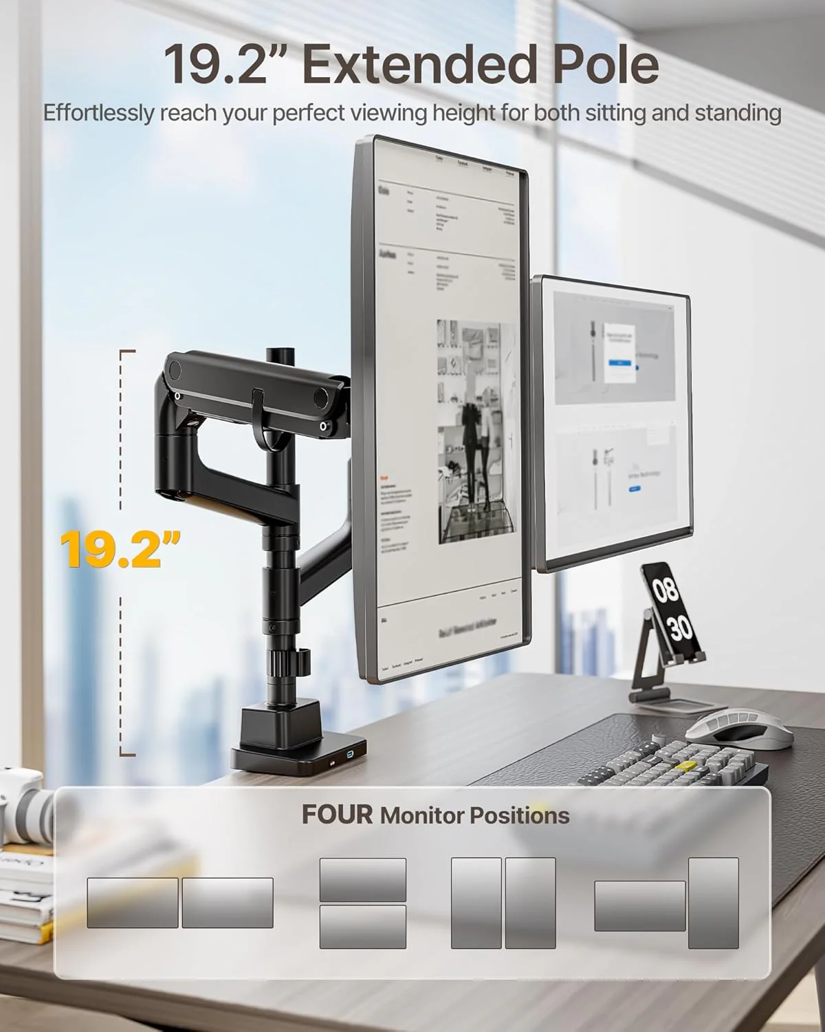 Heavy-Duty Monitor Arm for 17-57" Screens | MA1001UCPBK-D - Image 3