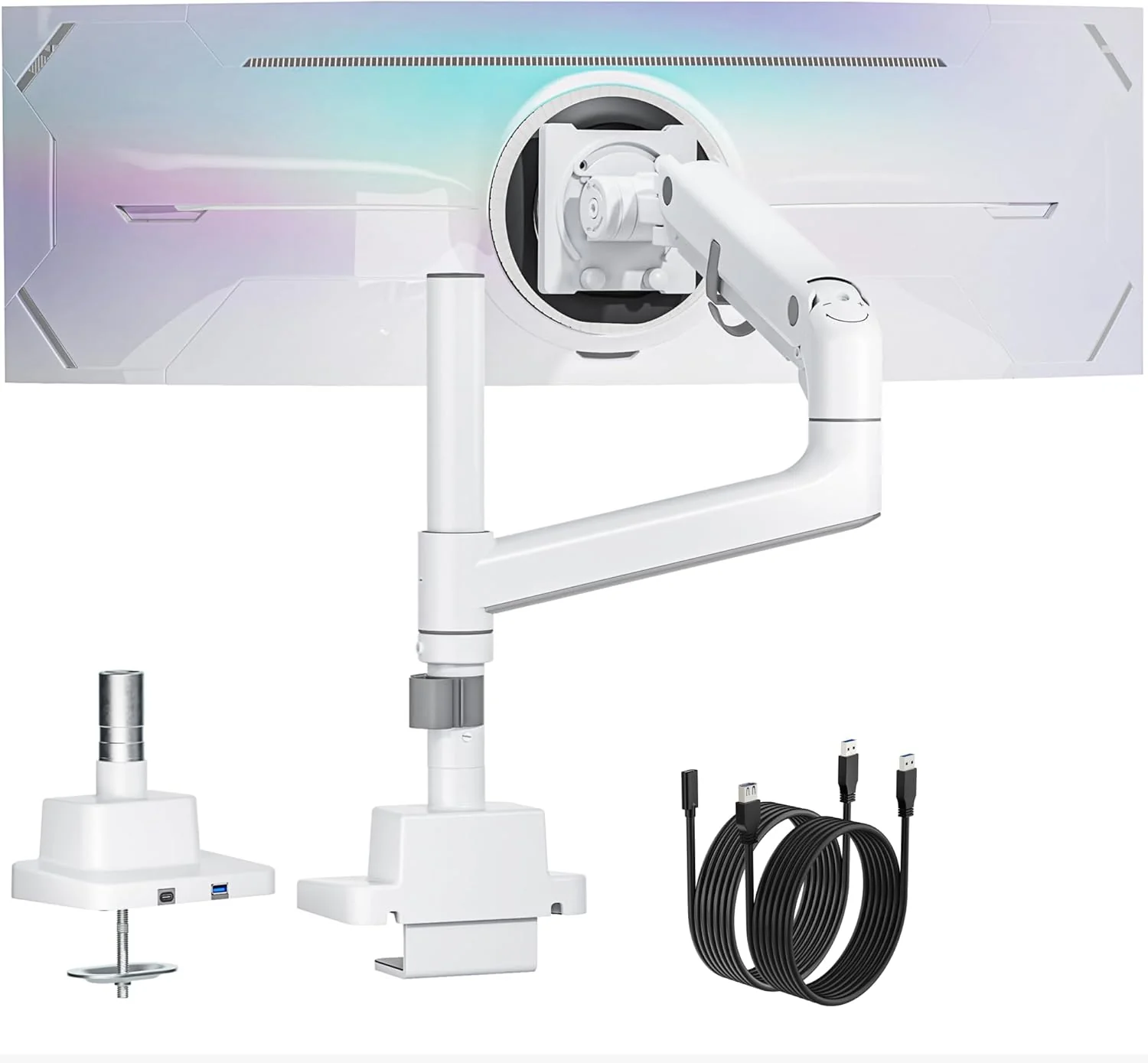 Heavy-Duty Single Monitor Arm for 17"-57" Screens | MA1001UCPWH - Image 10