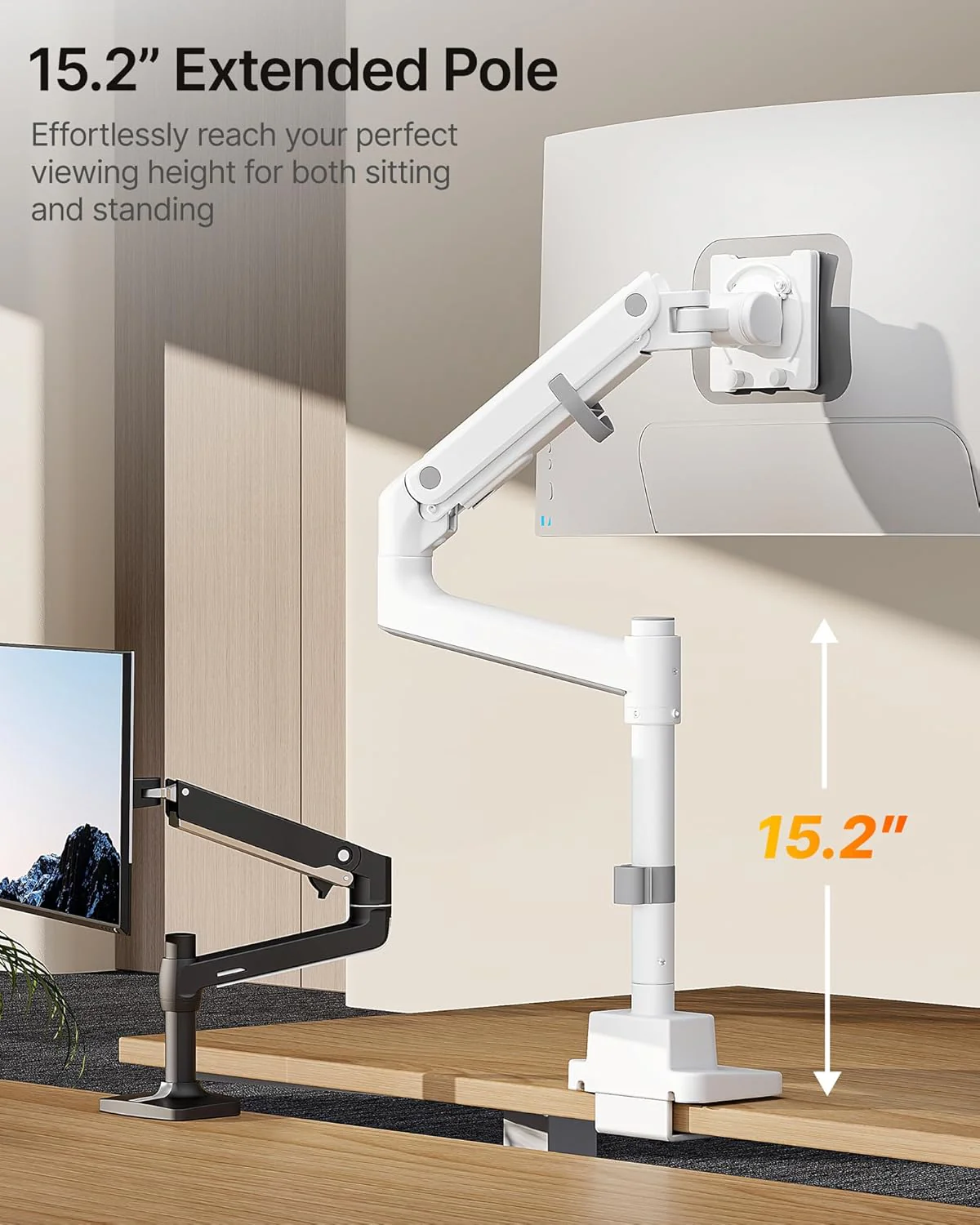 Heavy-Duty Single Monitor Arm for 17"-57" Screens | MA1001UCPWH - Image 4
