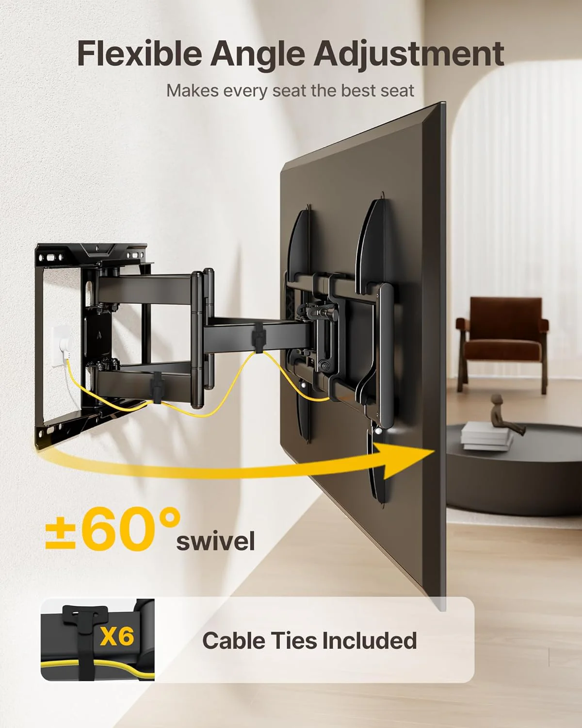 Heavy Duty TV Wall Mount for 37"-90" TV | HW1271BK - Image 5
