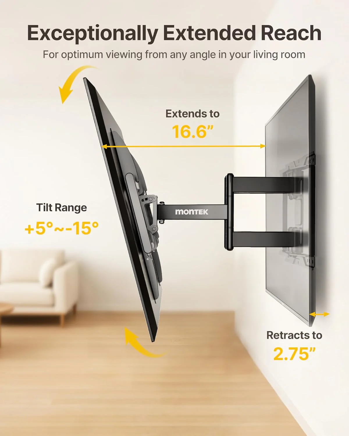Heavy Duty TV Wall Mount for 37"-90" TV | HW1271BK - Image 6