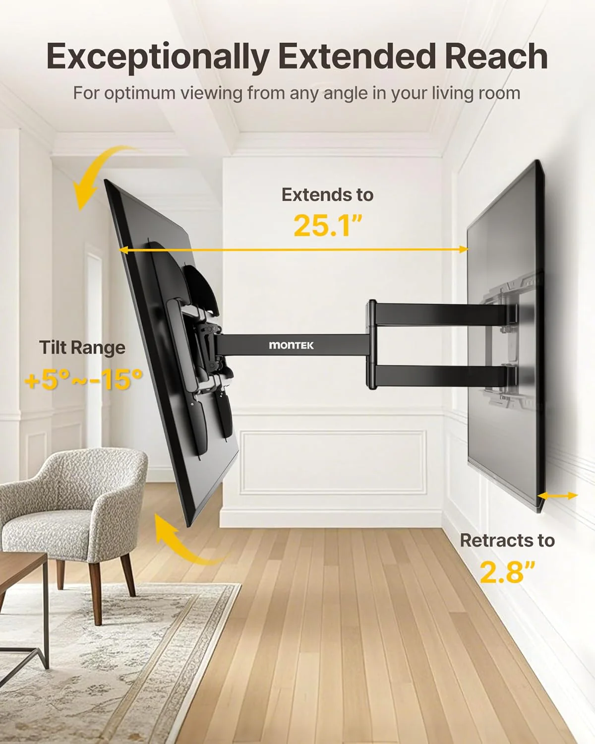Heavy Duty TV Wall Mount for 37"-90" TVs | HW1269BK - Image 4