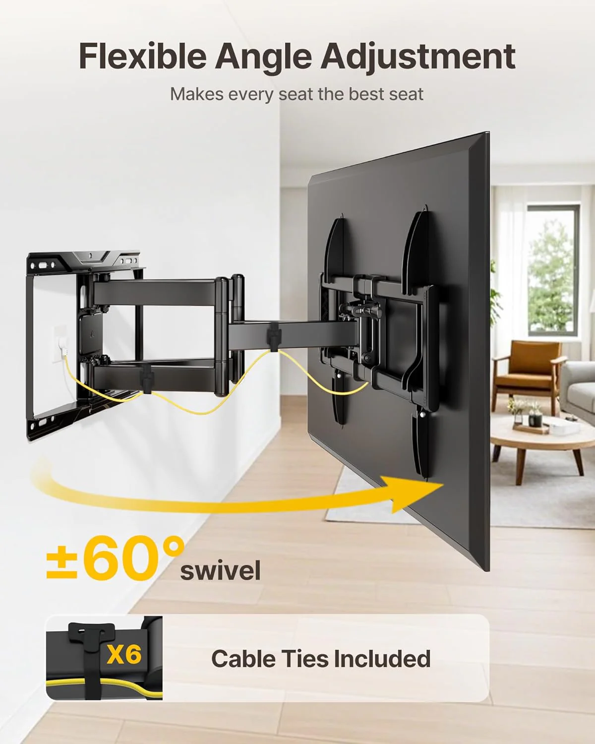 Heavy Duty TV Wall Mount for 37"-90" TVs | HW1269BK - Image 6