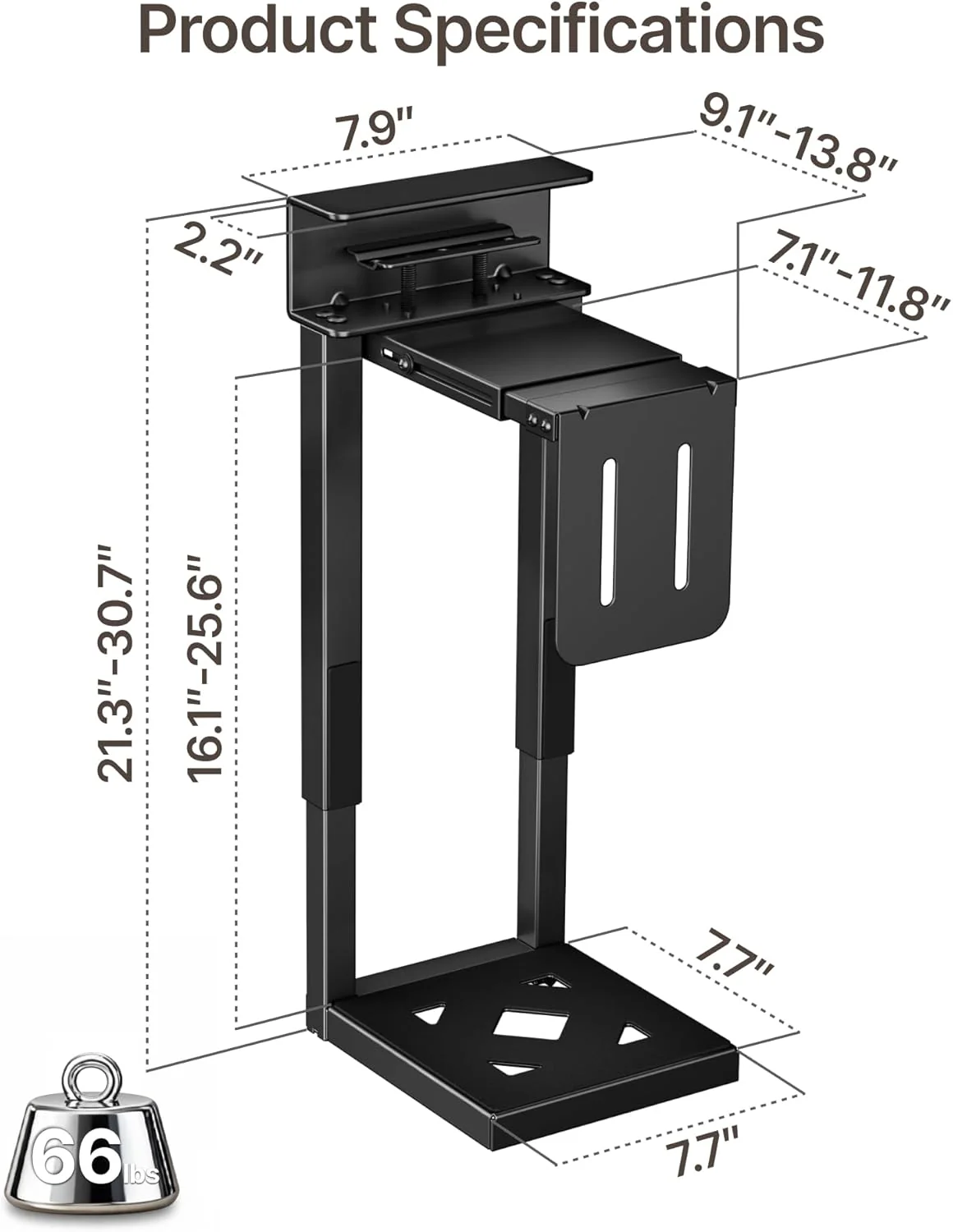 Heavy-Duty Under Desk PC Mount | HW1286WH - Image 9