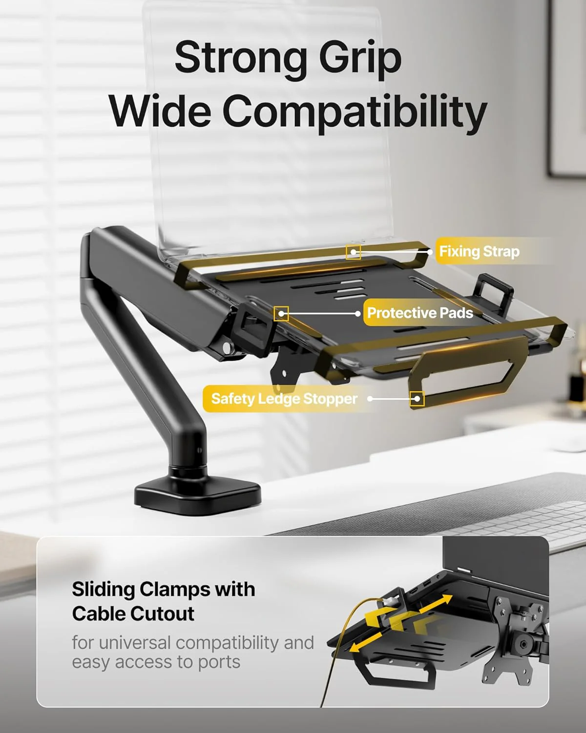 Laptop Arm Mount for Desk | MA1002LPBK - Image 4