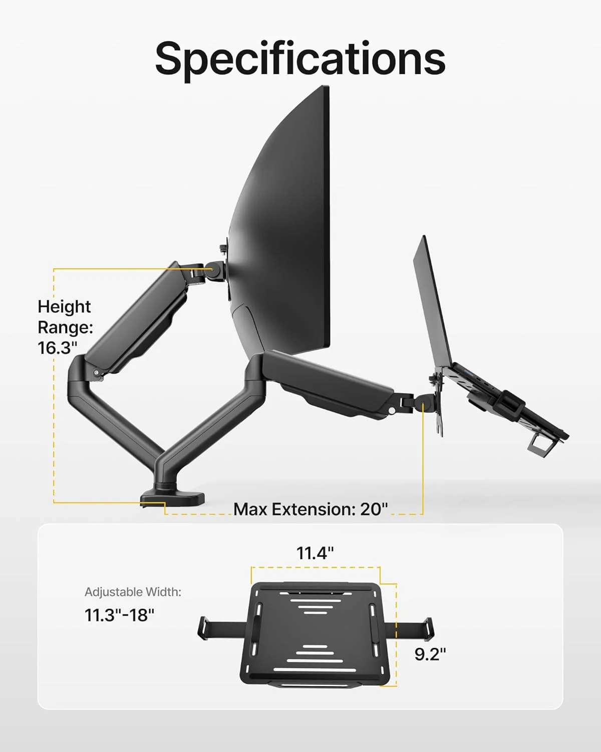 Laptop Arm Mount for Desk | MA1002LPBK - Image 8