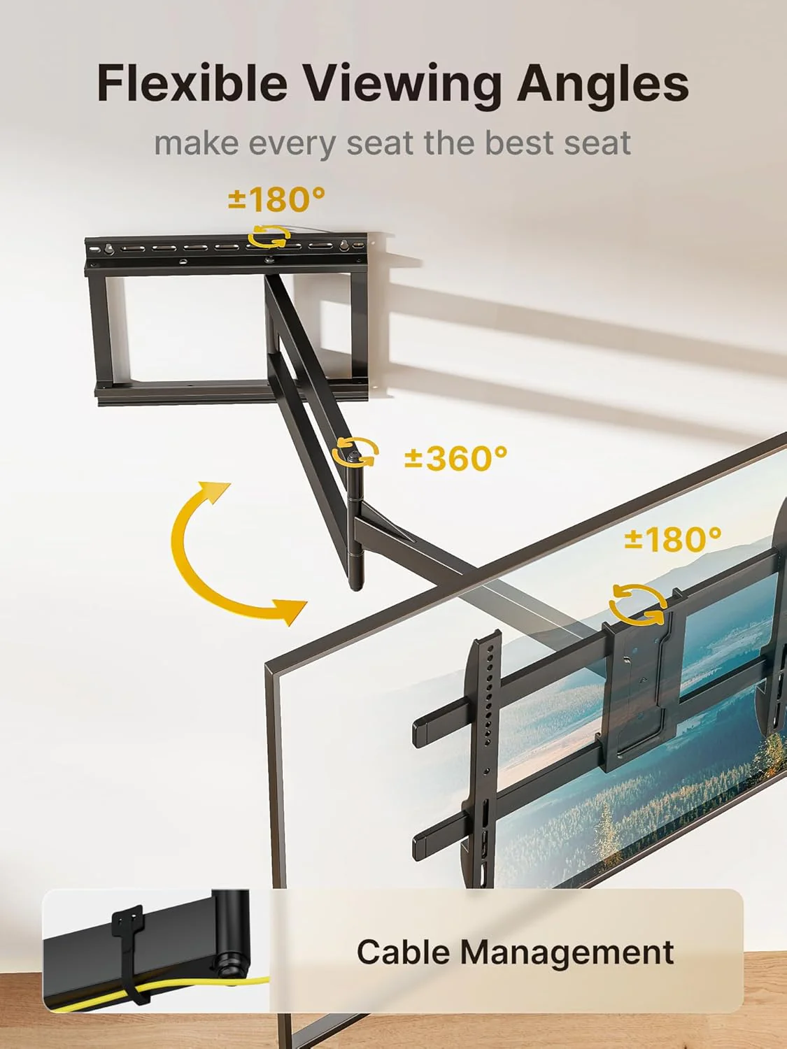 Long Arm TV Wall Mount for 43"-80" TVs | HW1258BK - Image 5