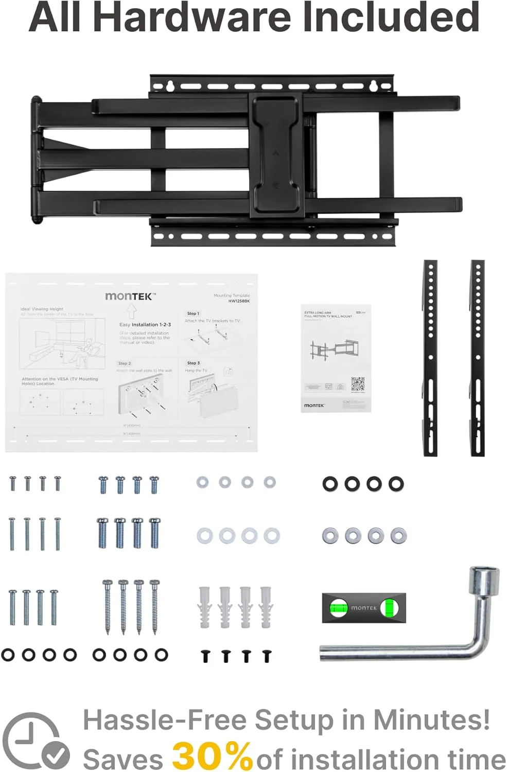 Long Arm TV Wall Mount for 43"-80" TVs | HW1258BK - Image 9