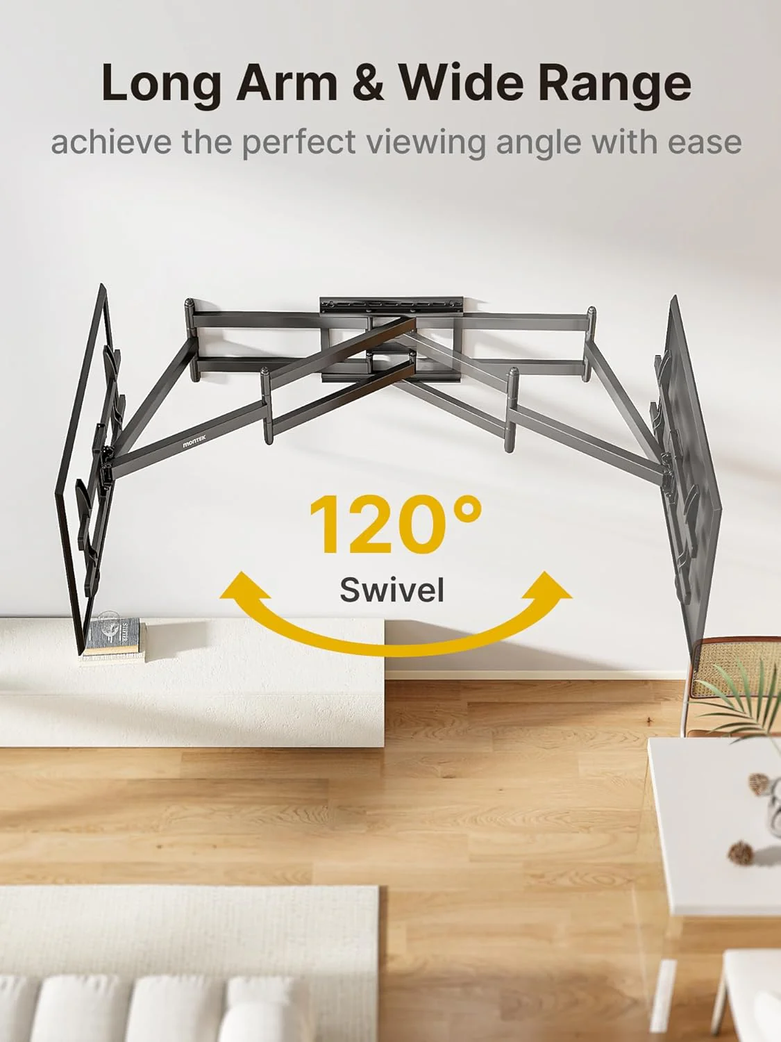 Long Arm TV Wall Mount for 43"-90" TVs | HW1259BK - Image 4