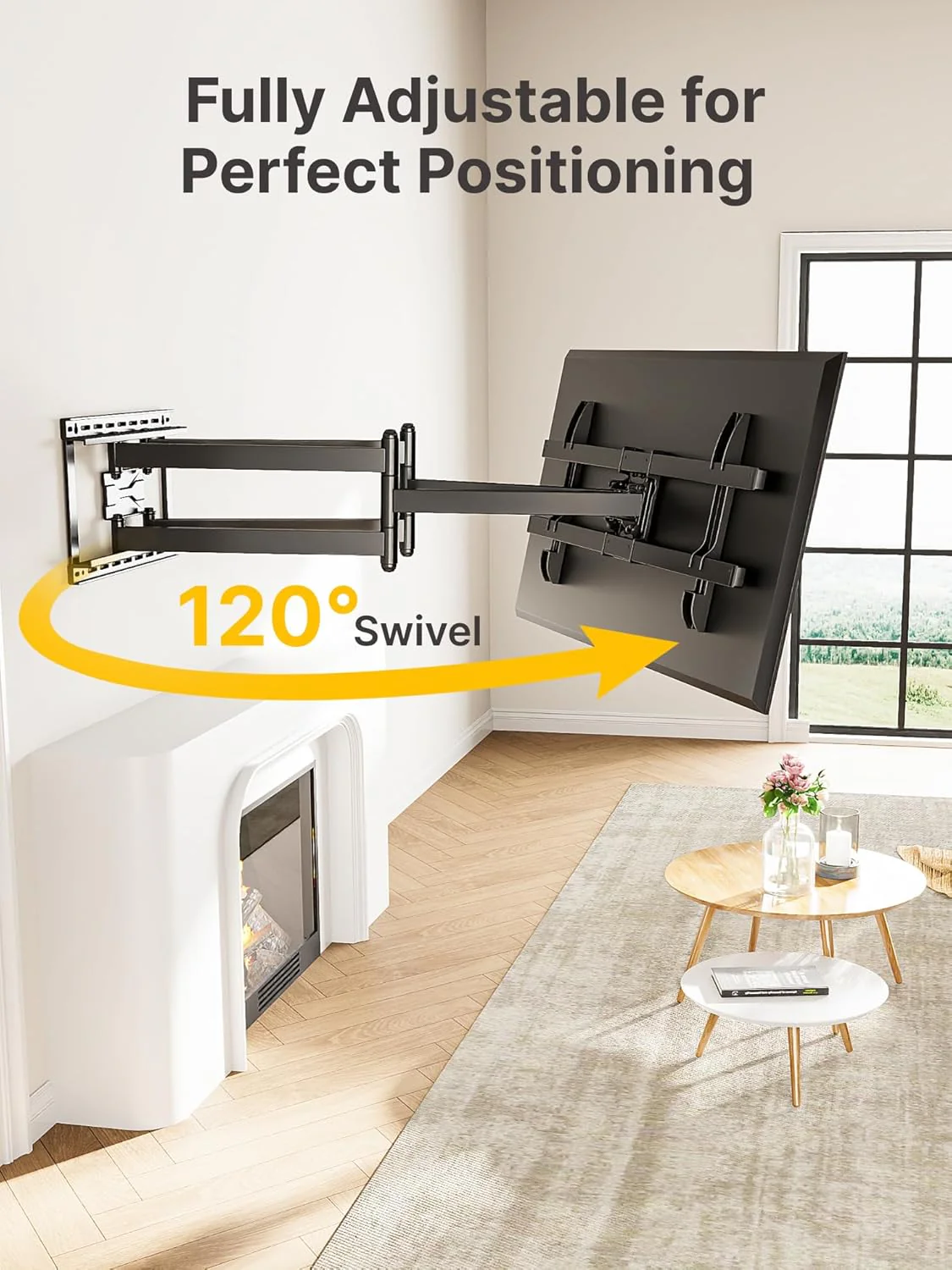 Long Arm TV Wall Mount for 43"-90" TVs | HW1259BK - Image 7