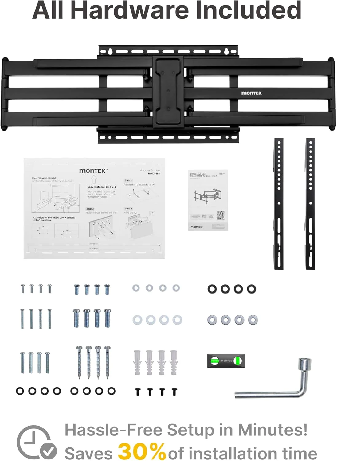 Long Arm TV Wall Mount for 43"-90" TVs | HW1259BK - Image 9
