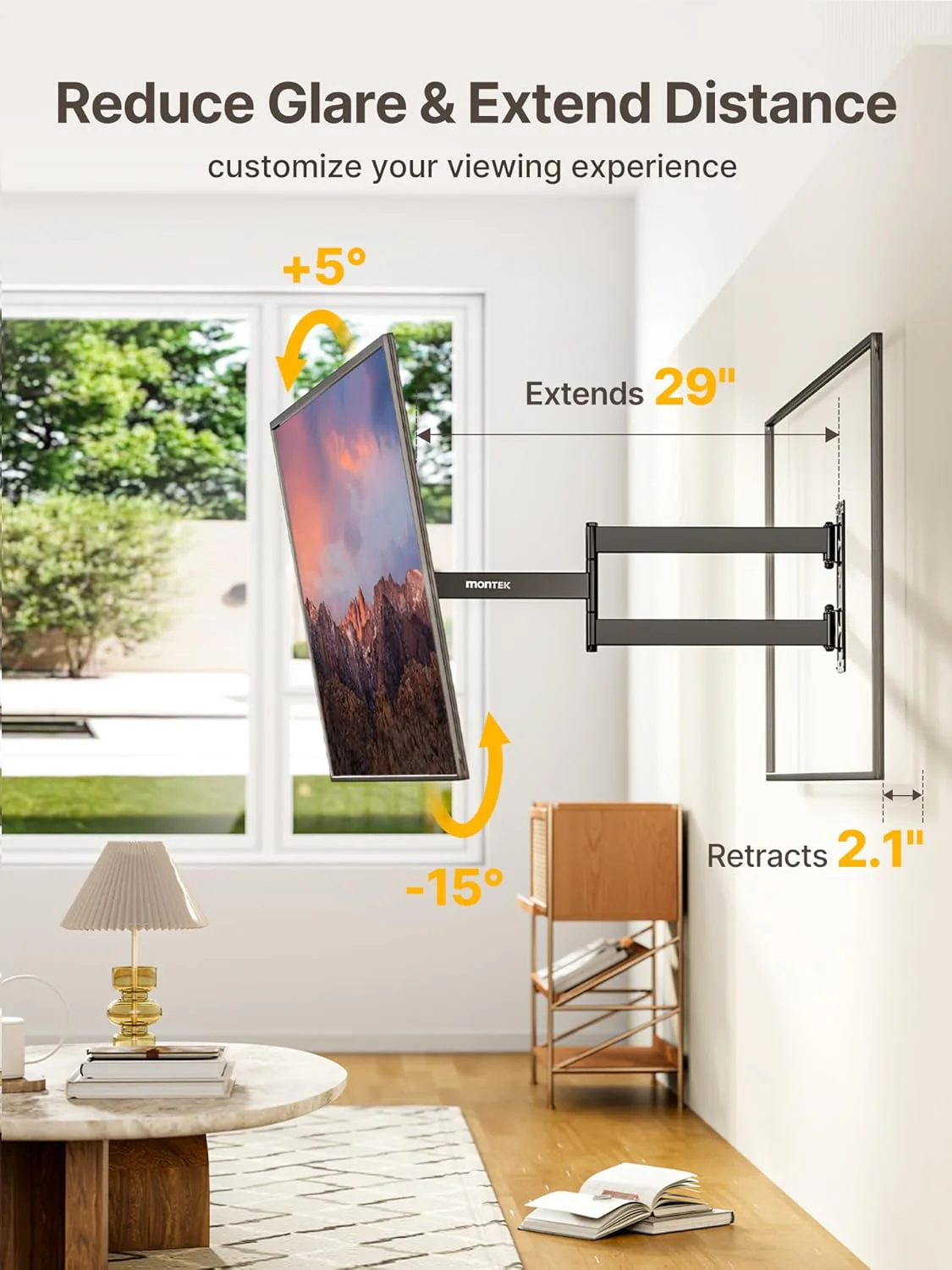 Long Arm TV Wall Mount for Most 23"-65" TVs | HW1256BK - Image 3