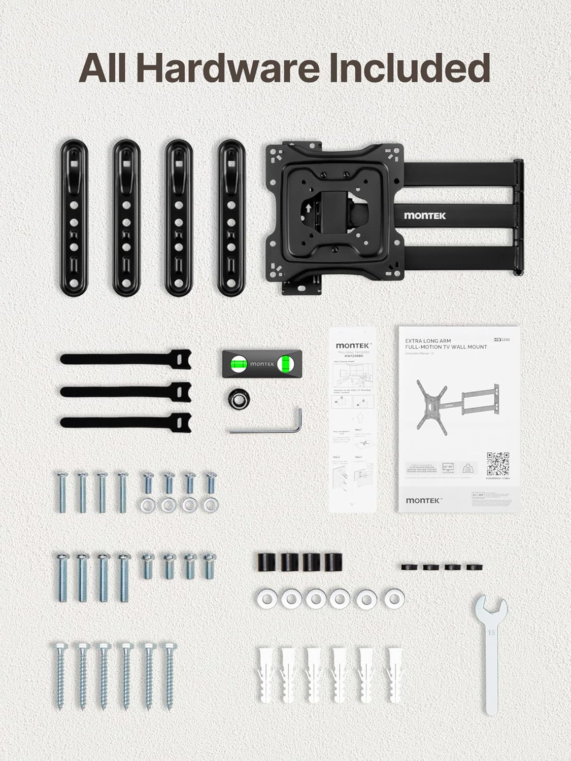 Long Arm TV Wall Mount for Most 23"-65" TVs | HW1256BK - Image 8