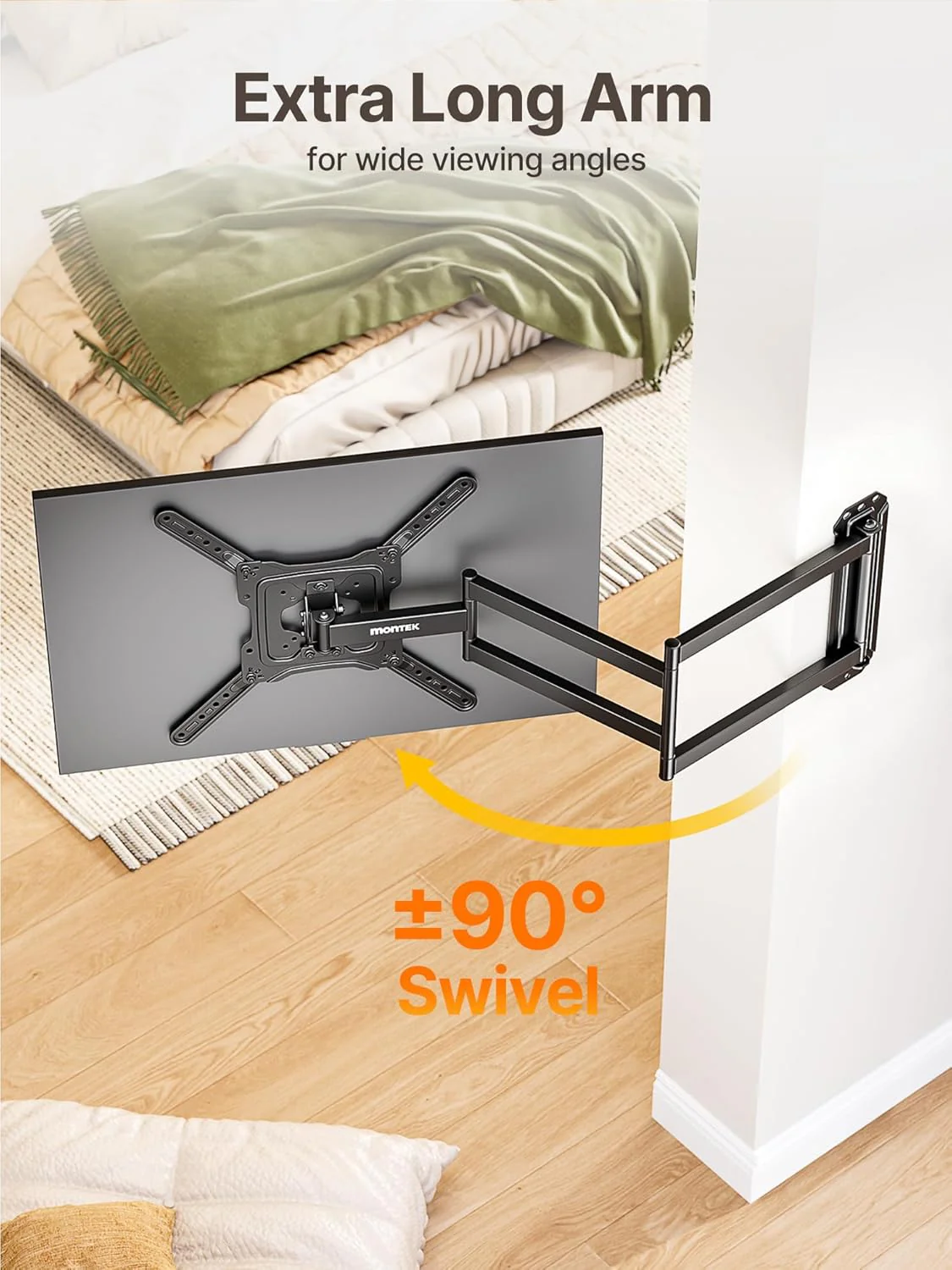 Long Arm TV Wall Mount for Most 23"-65" TVs | HW1257BK - Image 4