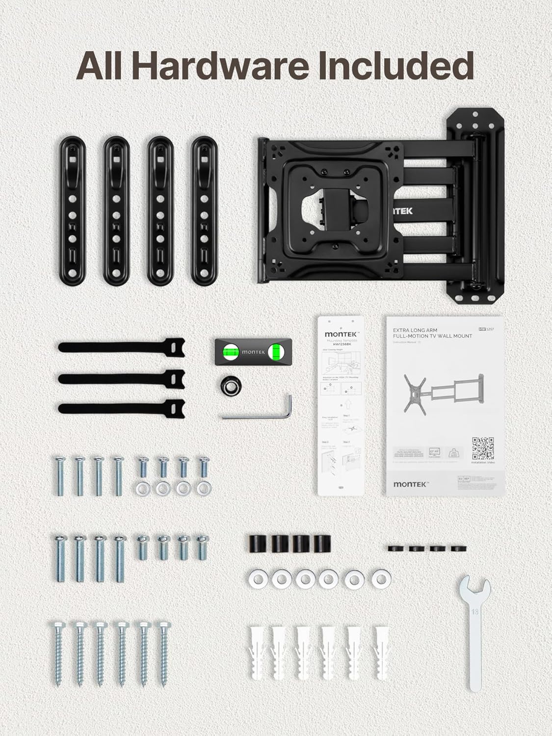 Long Arm TV Wall Mount for Most 23"-65" TVs | HW1257BK - Image 9
