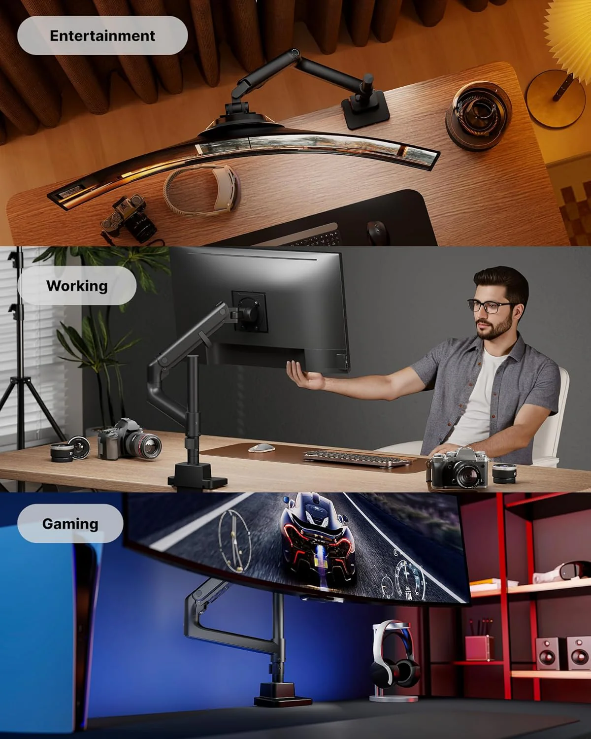Heavy-Duty Monitor Arm for 17-57" Screens | MA1001PBK - Image 8