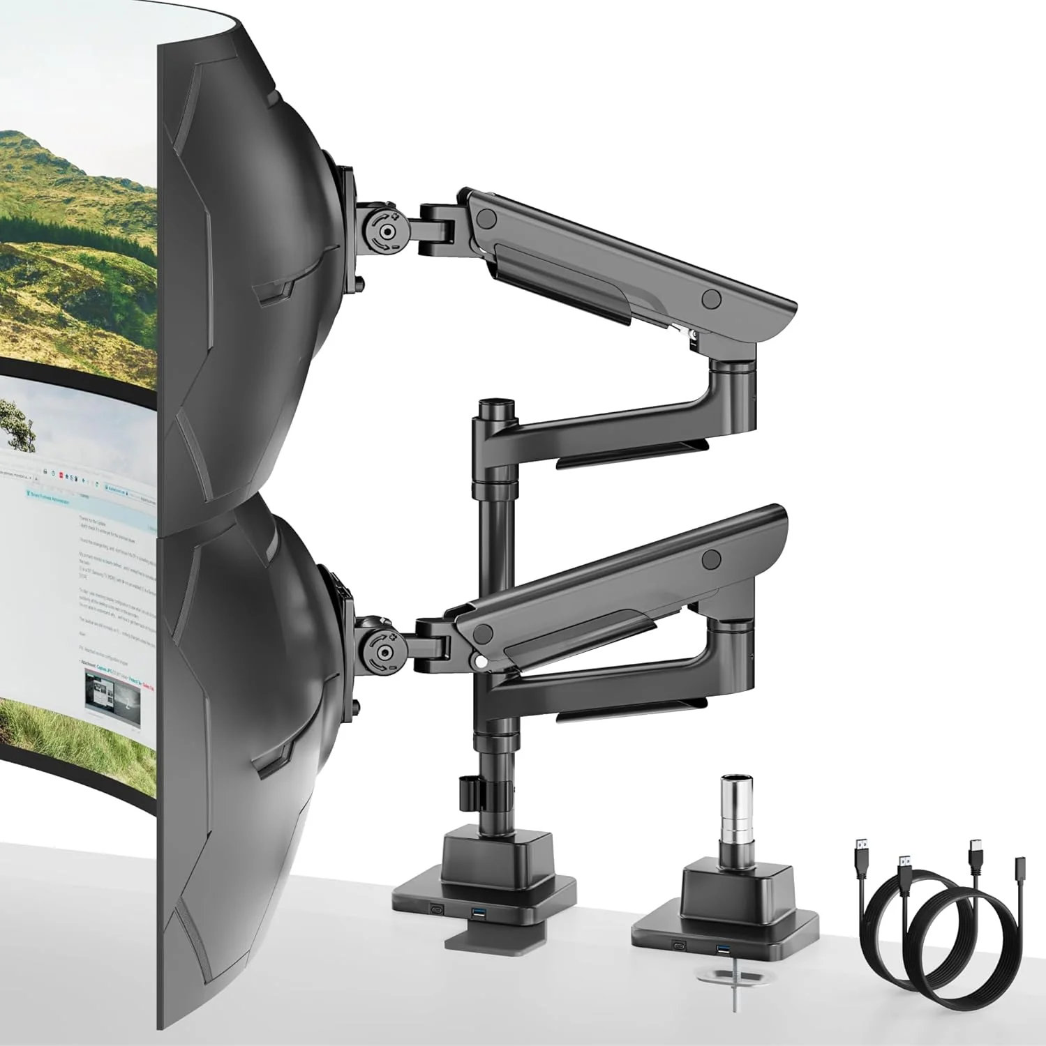 Premium Dual Monitor Arm for 17”–57” Screens | MA1003UCPBK-D - Image 10