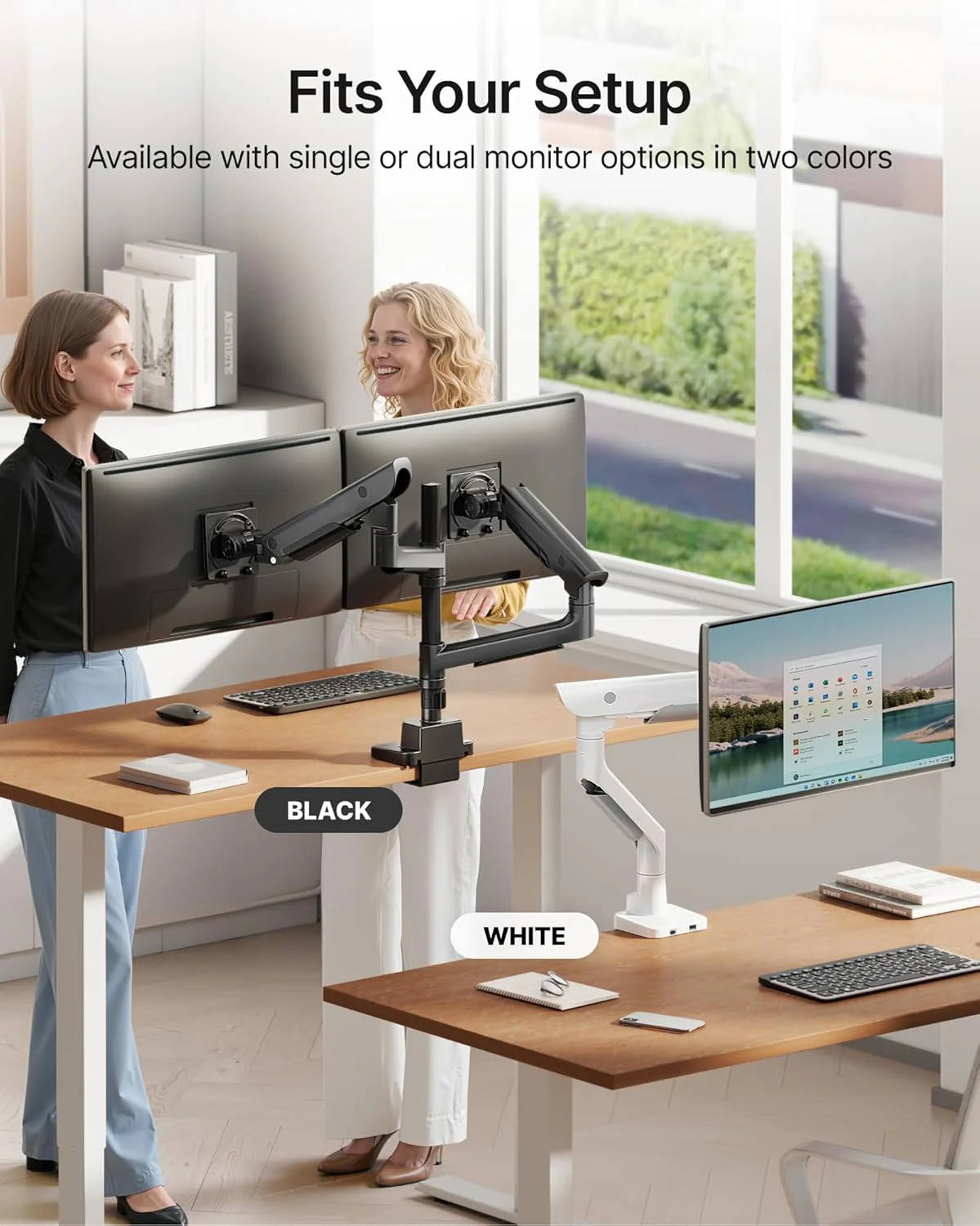Premium Dual Monitor Arm for 17”–57” Screens | MA1003UCPBK-D - Image 8