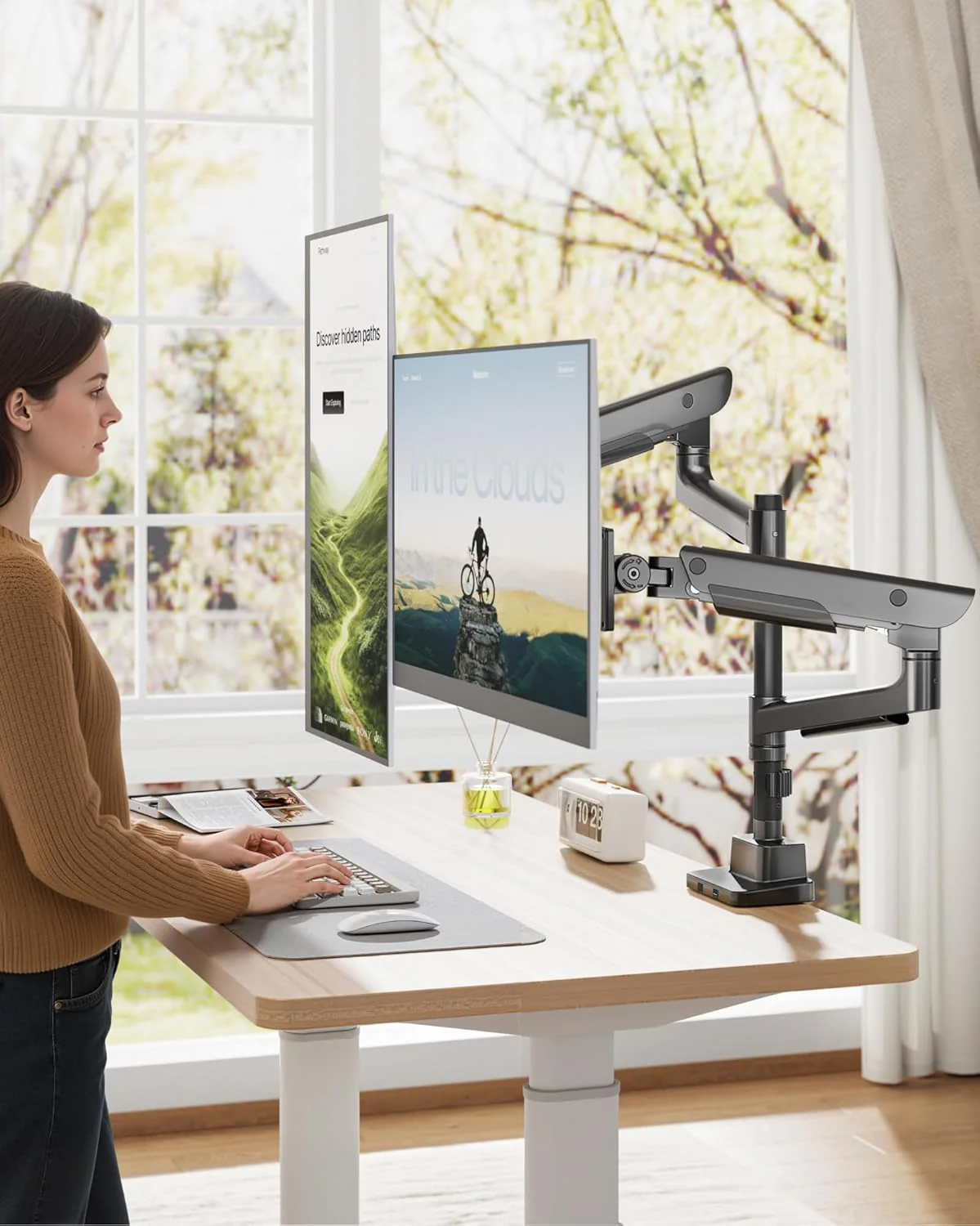 Premium Dual Monitor Arm for 17”–57” Screens | MA1003UCPBK-D - Image 9