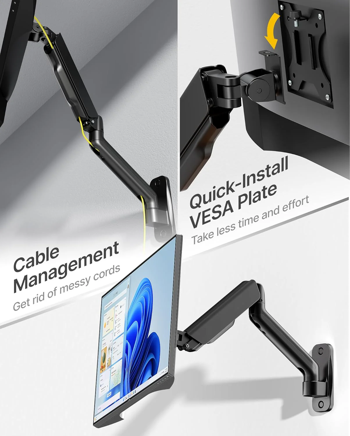 Single Monitor Wall Mount for 17"-32" Screens | MA1002WBK - Image 4