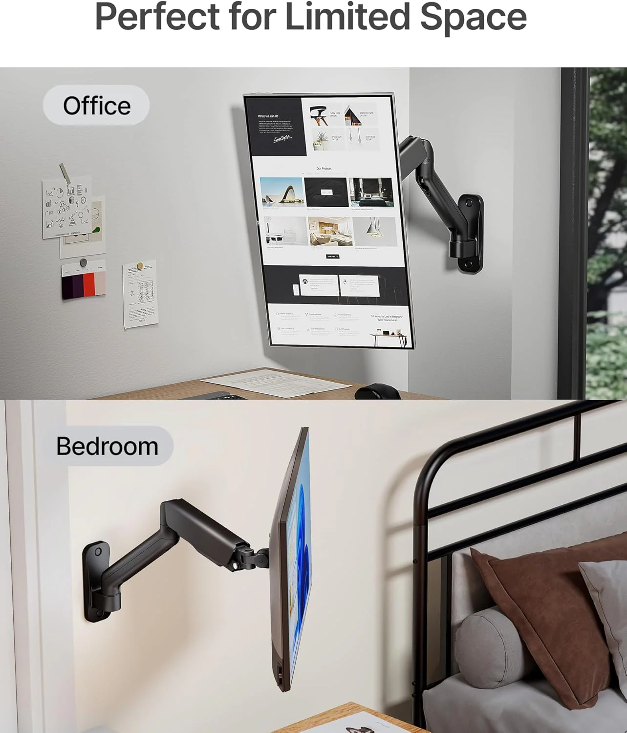 Single Monitor Wall Mount for 17"-32" Screens | MA1002WBK - Image 7