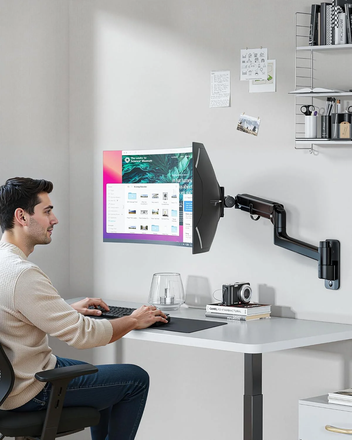 Single Monitor Wall Mount for 17"-49" Screens | MA1001WBK-S - Image 9