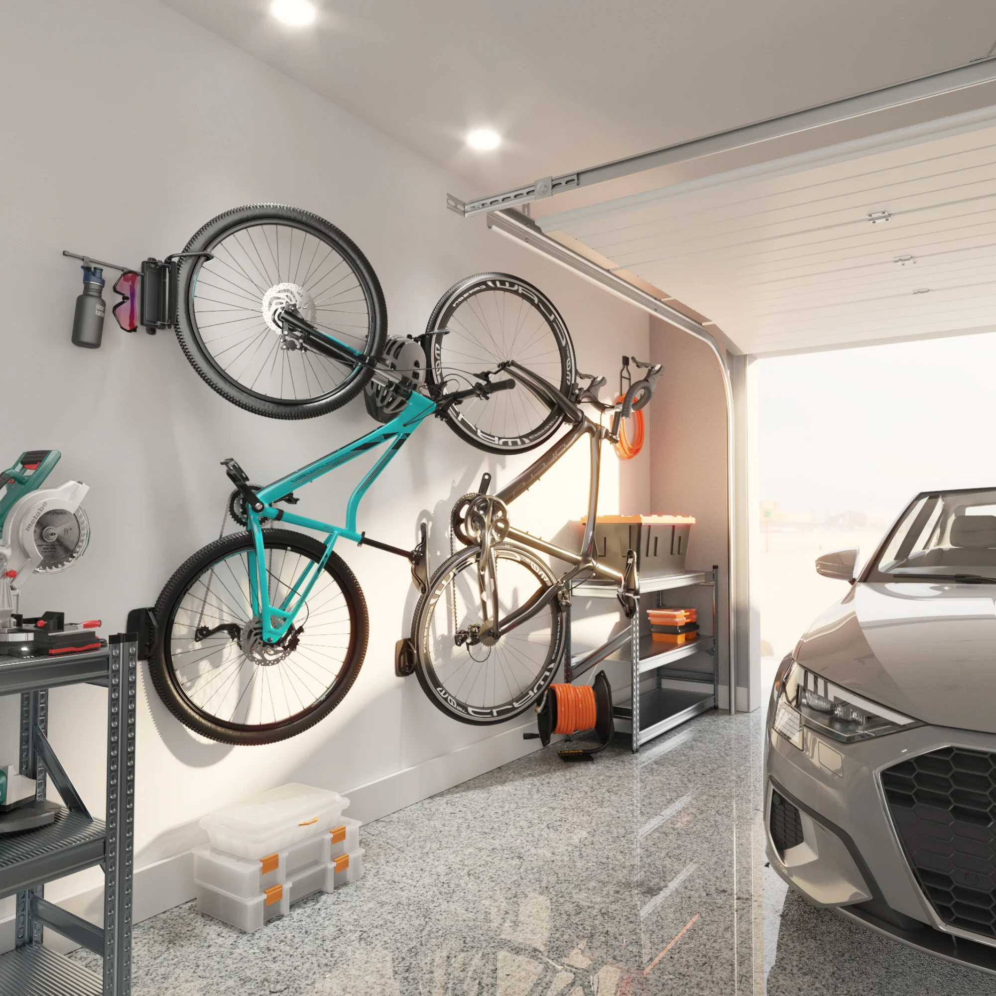 Swivel Bike Wall Mount with Storage Hooks | VA1006GR - Image 8