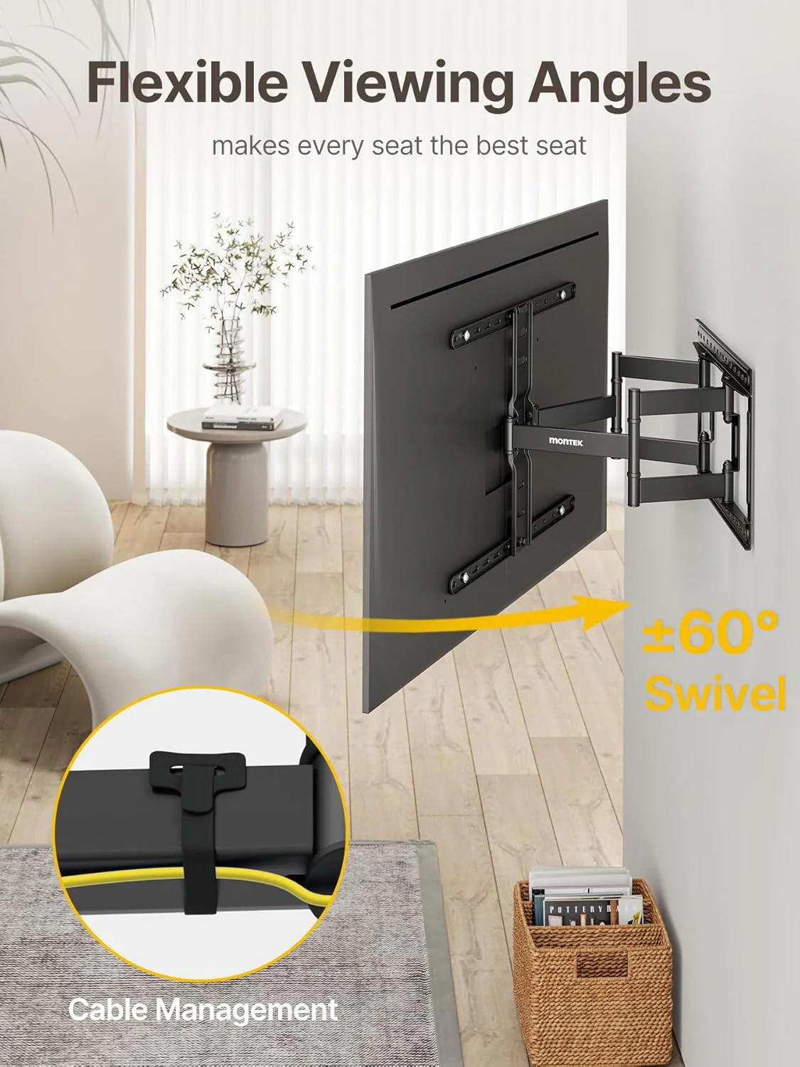 Ultra Slim TV Wall Mount for 43”-90“ TVs | HW1243BK - Image 5