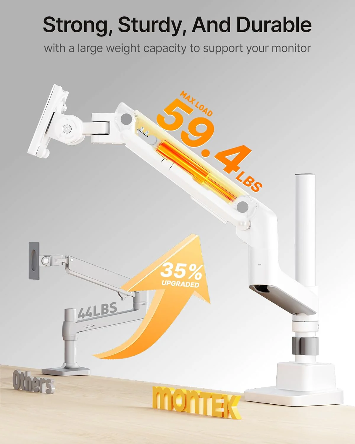 Heavy-Duty Monitor Arm for 17"-57" Screens | MA1001PWH - Image 3