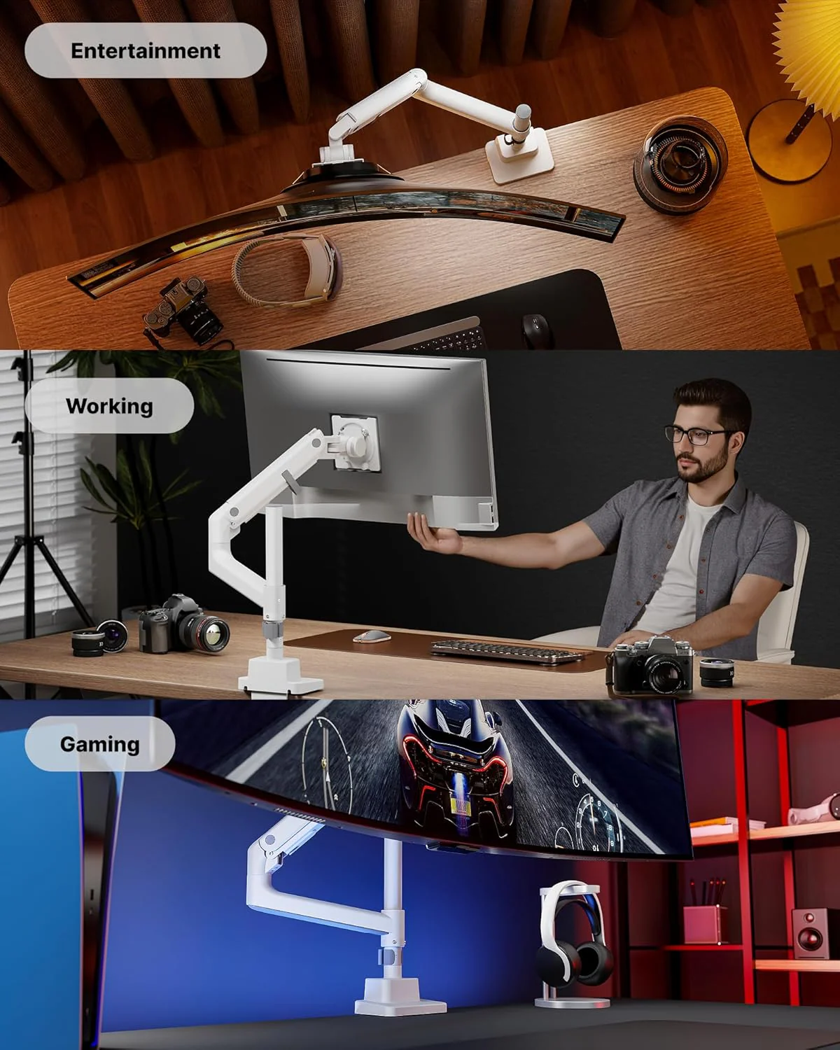 Heavy-Duty Monitor Arm for 17"-57" Screens | MA1001PWH - Image 8