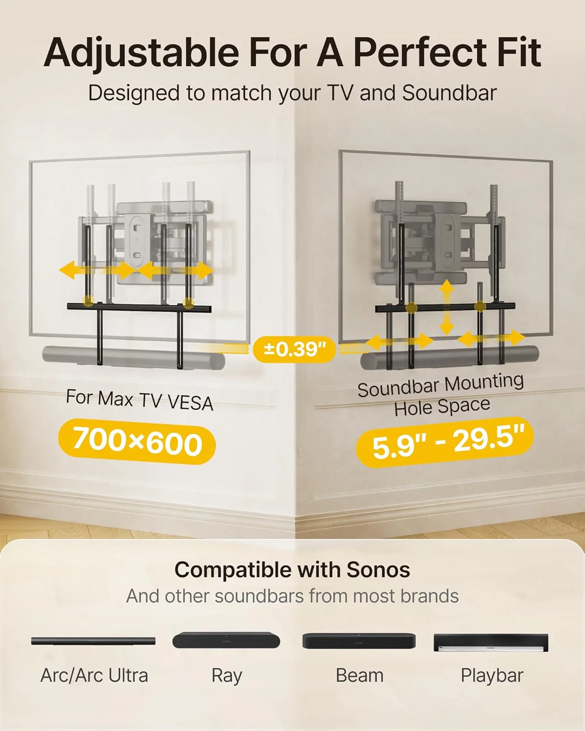 Universal Soundbar Mount | HW1289BK - Image 3
