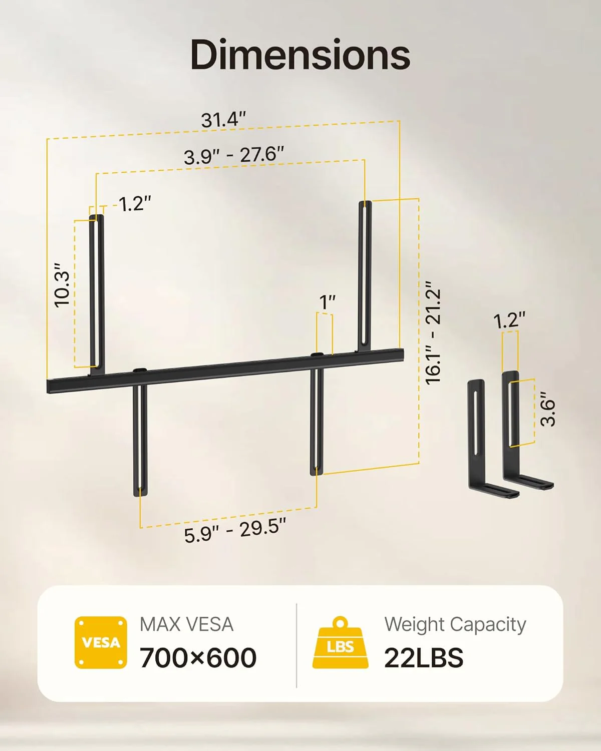 Universal Soundbar Mount | HW1289BK - Image 8